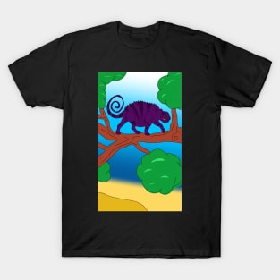 Panther chameleon cartoon style T-Shirt